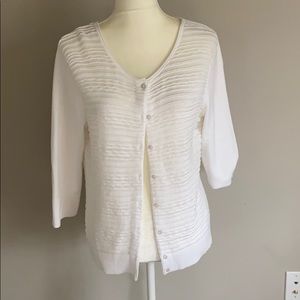 Eddie Bauer Cardigan Sweater Cotton White Size L